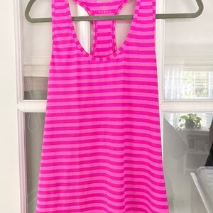 90 Degree By Reflex Pink Striped Racerback Tank